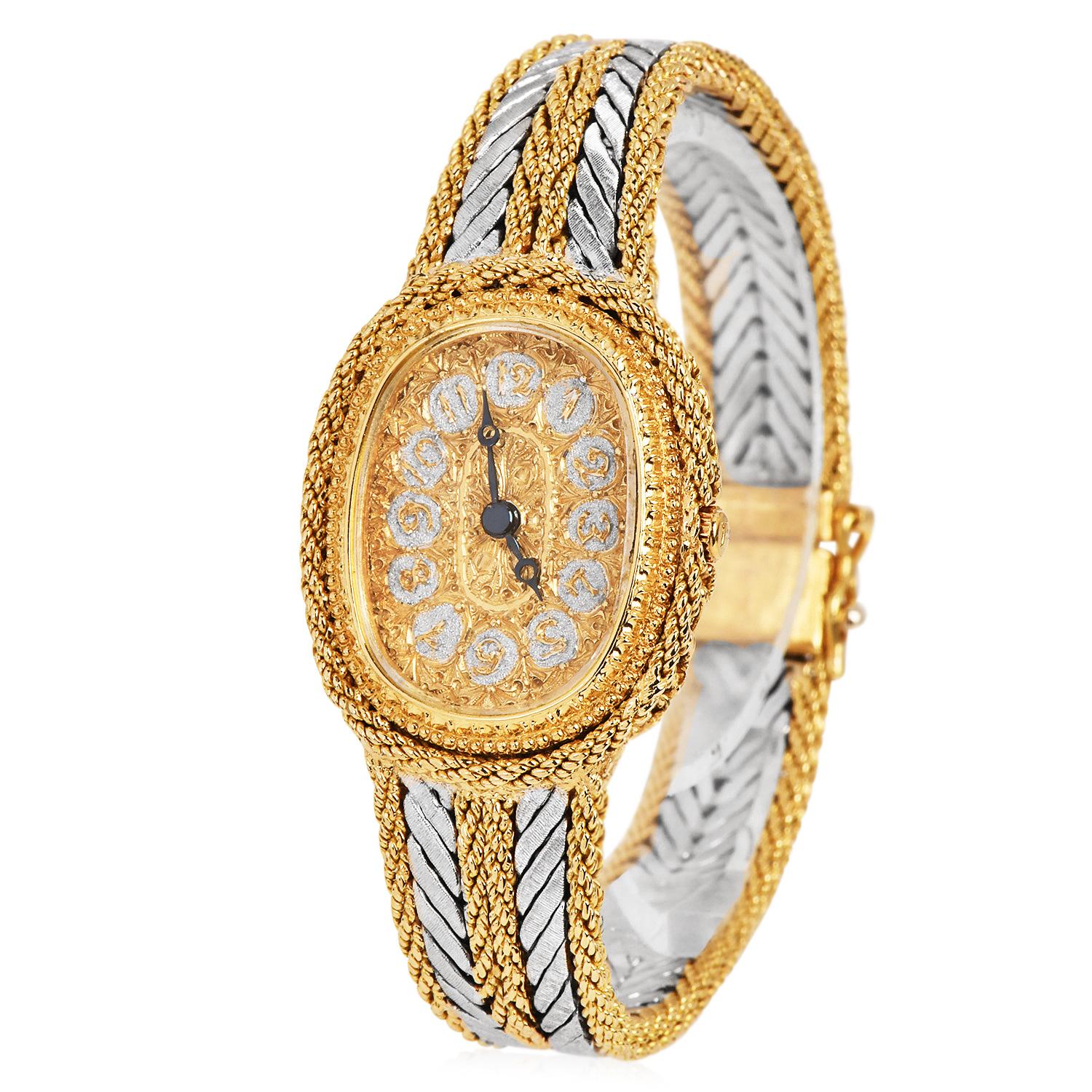 Buccellati Damen Armbanduhr 18K Gelb- und Weißgold 1