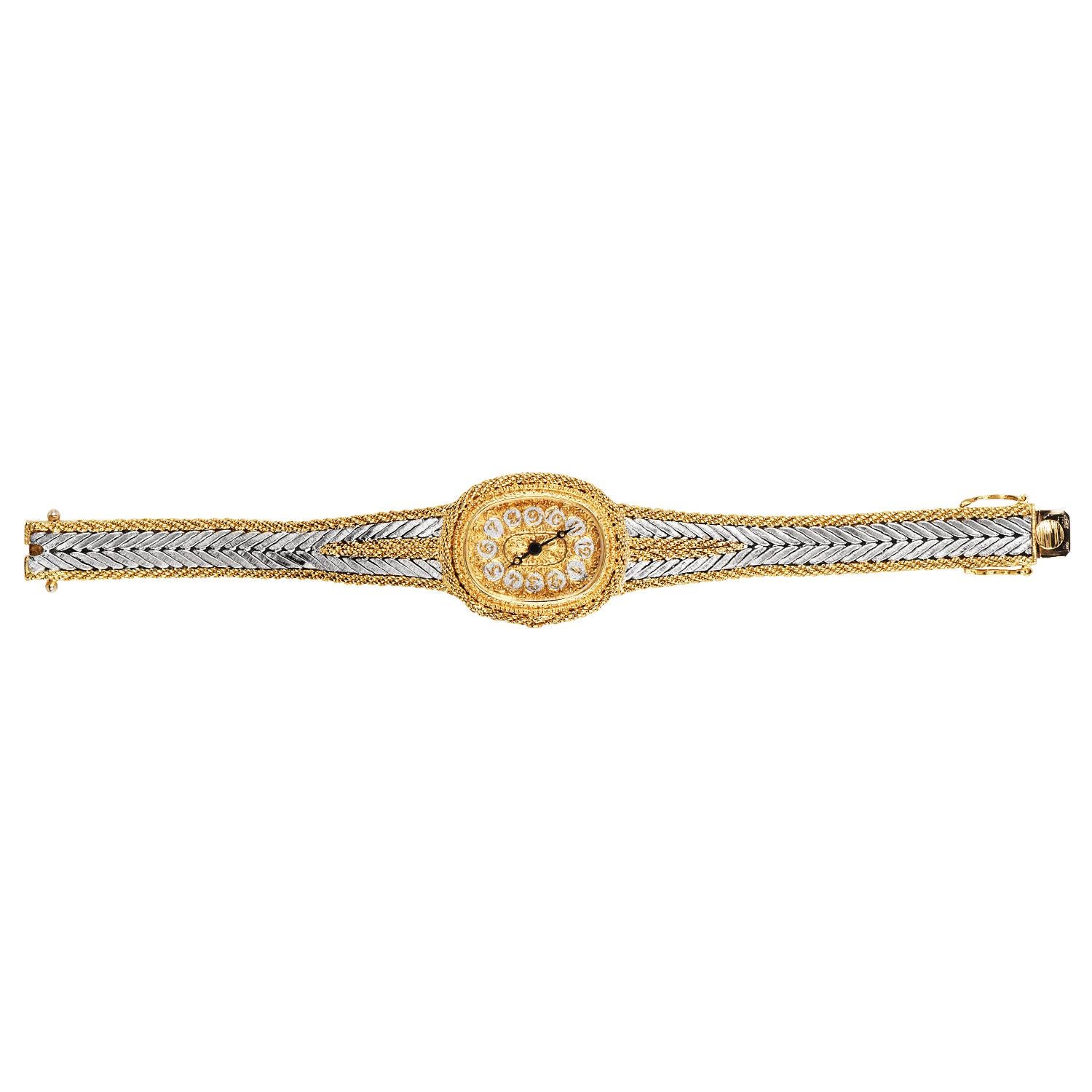 Buccellati Damen Armbanduhr 18K Gelb- und Weißgold 5