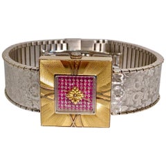 Buccellati Ladies Watch Milano Dal 1919 Agalma Damasco Agalmachron Ruby 18K Gold