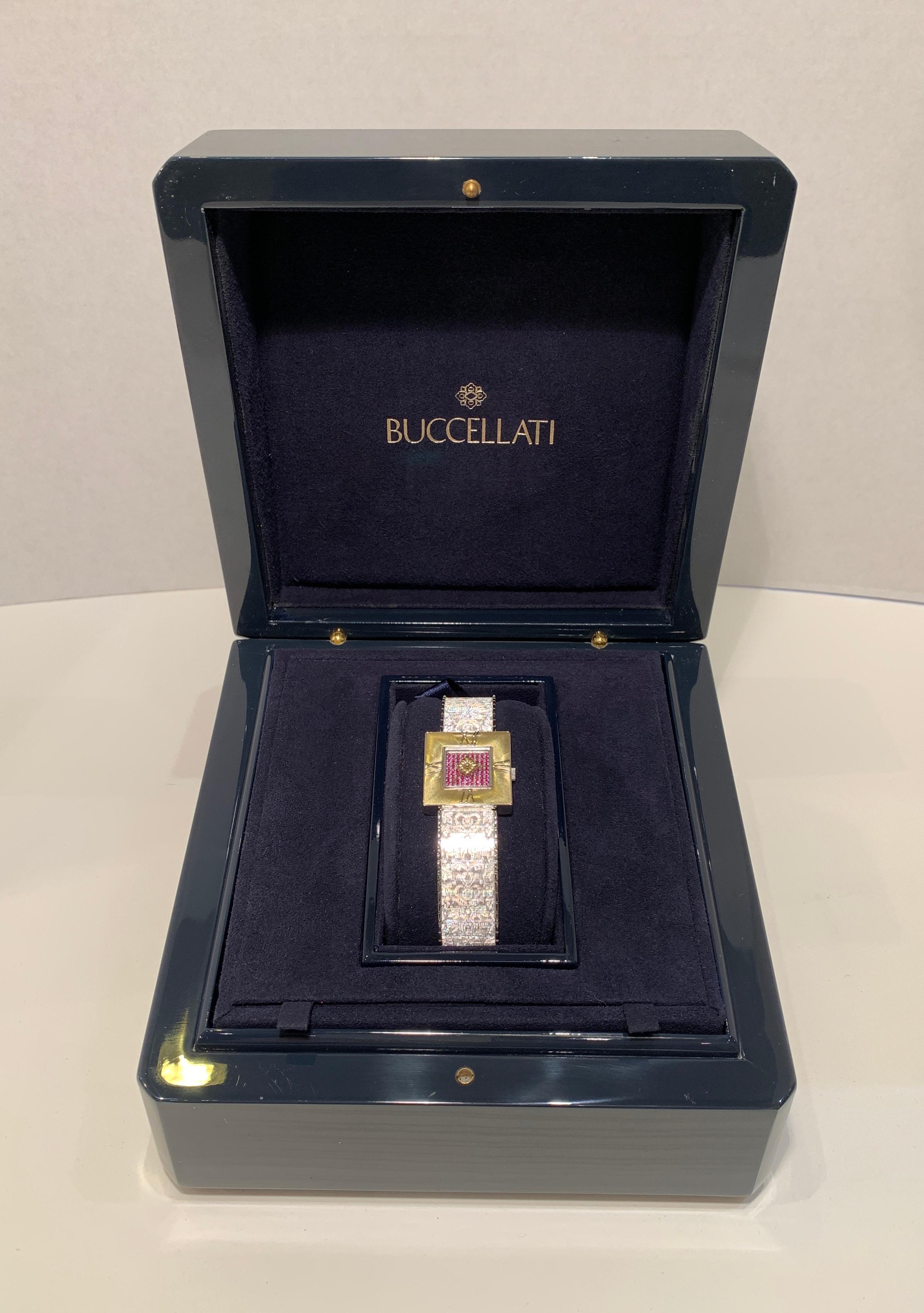 Buccellati Ladies Watch Milano Dal 1919 Agalma Damasco Agalmachron Ruby 18K Gold 2