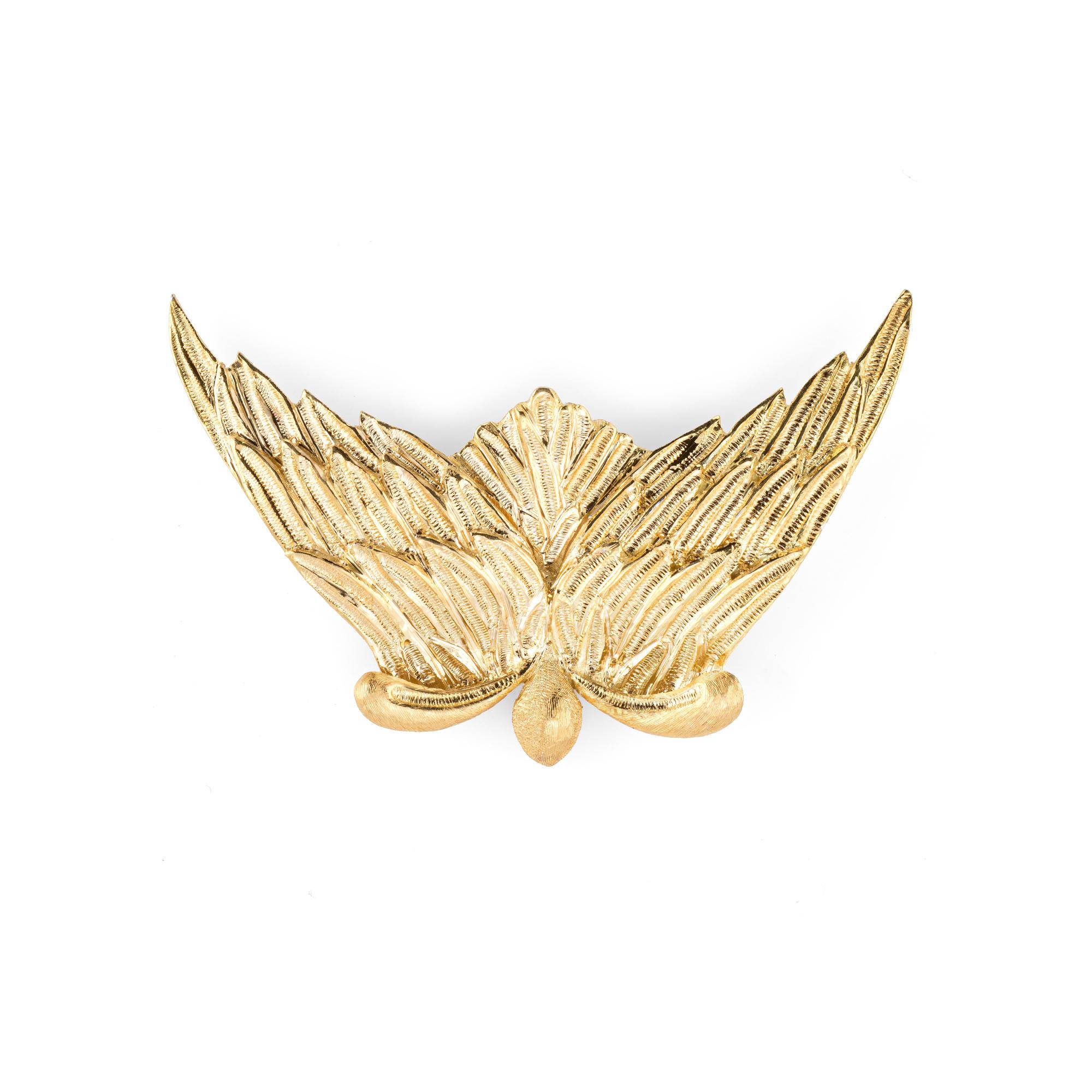 Buccellati L'air Du Temps Angel Wings Brooch 18 Karat Gold Nina Ricci Vintage In Excellent Condition In Torrance, CA