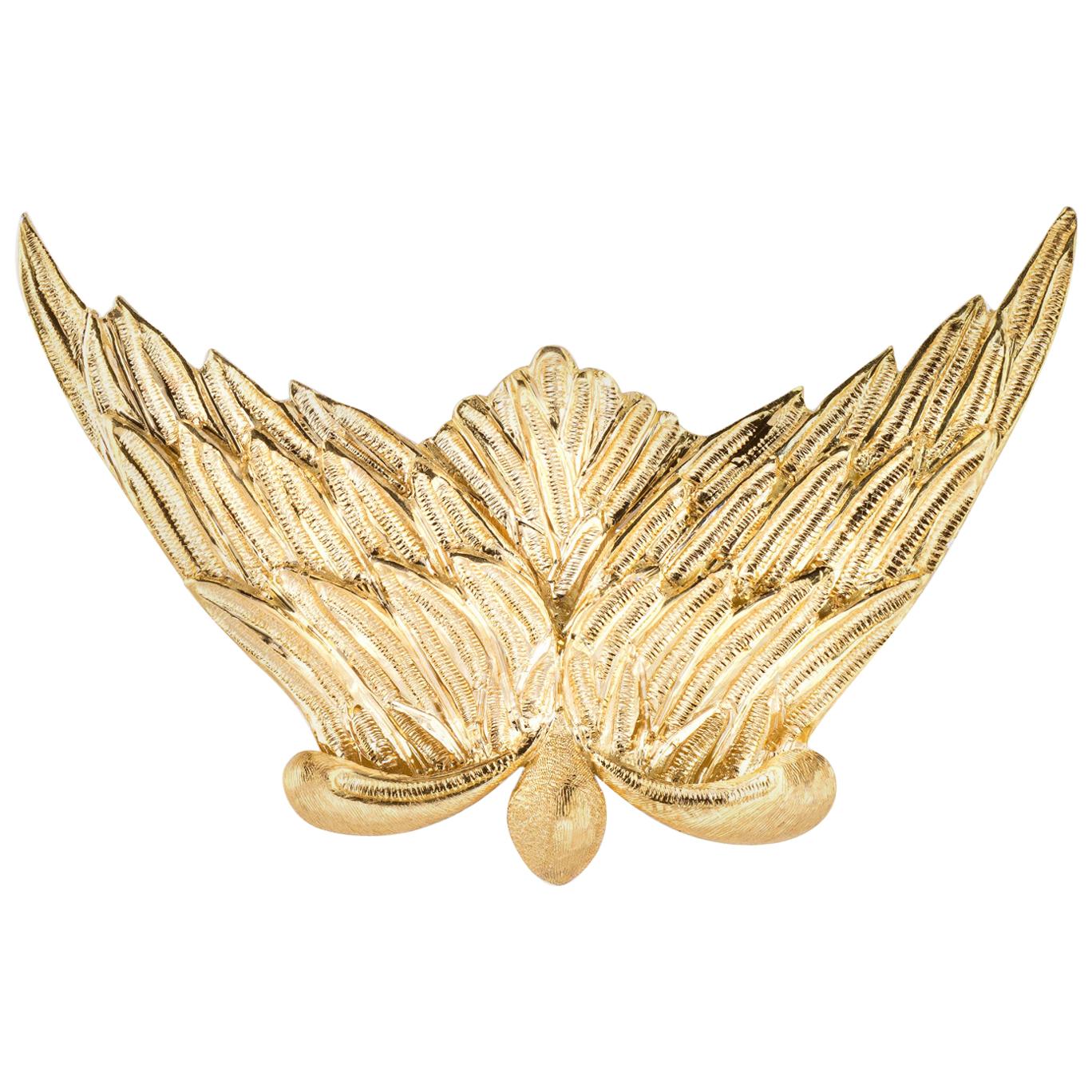 Buccellati L'air Du Temps Angel Wings Brooch 18 Karat Gold Nina Ricci Vintage For Sale