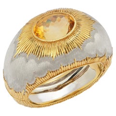 Buccellati Large Citrine Two-Tone Gold Bangle Bracelet