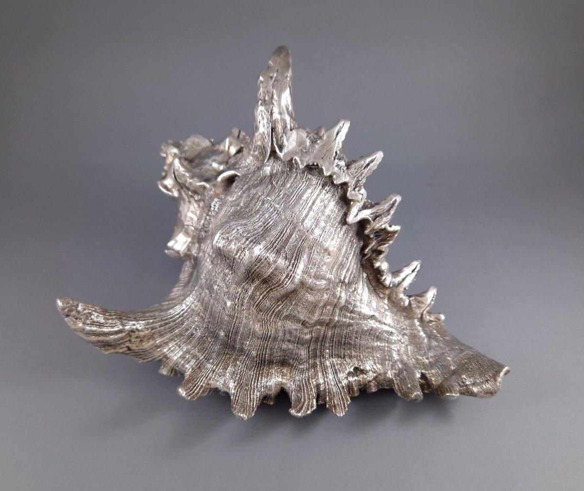 Buccellati - Large Mounted Shell In Sterling Silver In Excellent Condition For Sale In Saint-Ouen, FR