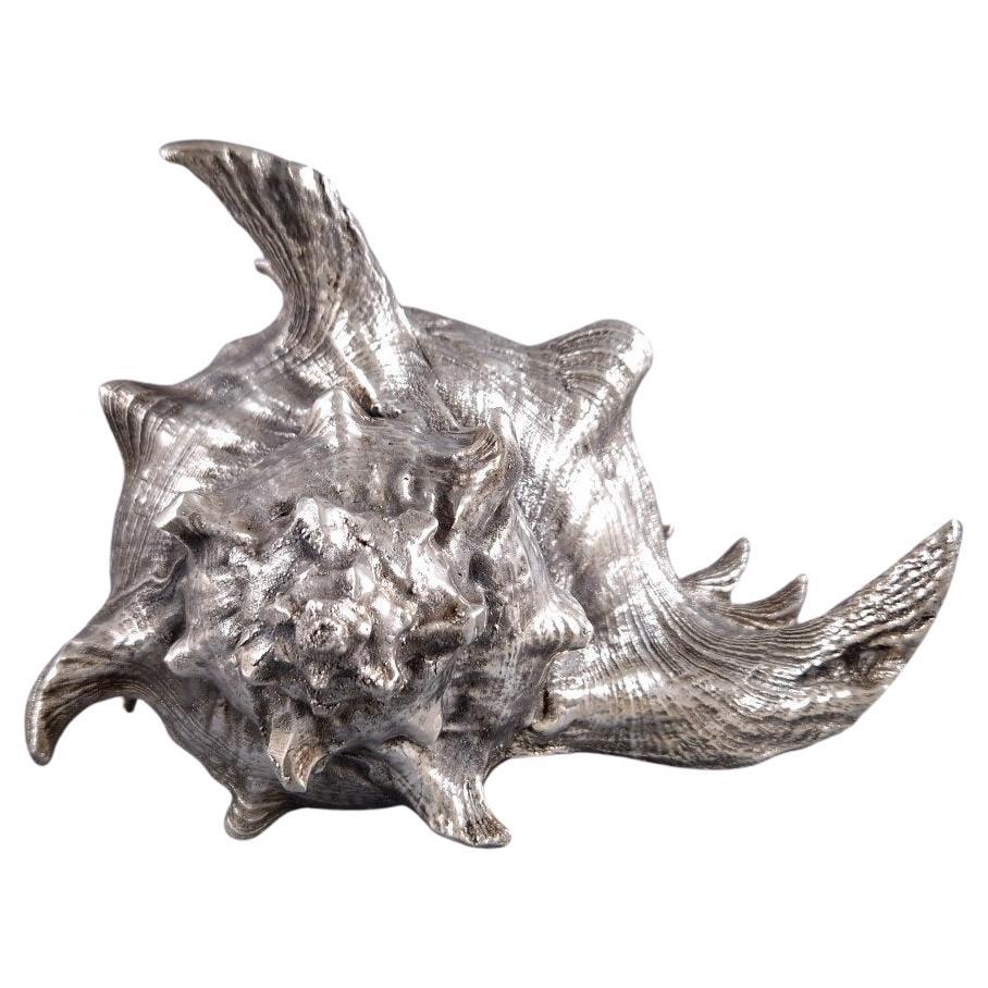 Buccellati - Large Mounted Shell In Sterling Silver For Sale