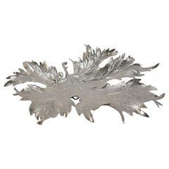 Buccellati Große Sterling Silber Figurale Ahornblatt Schale