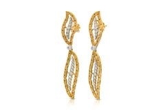 Buccellati Leaf Dangle Earrings with Diamonds