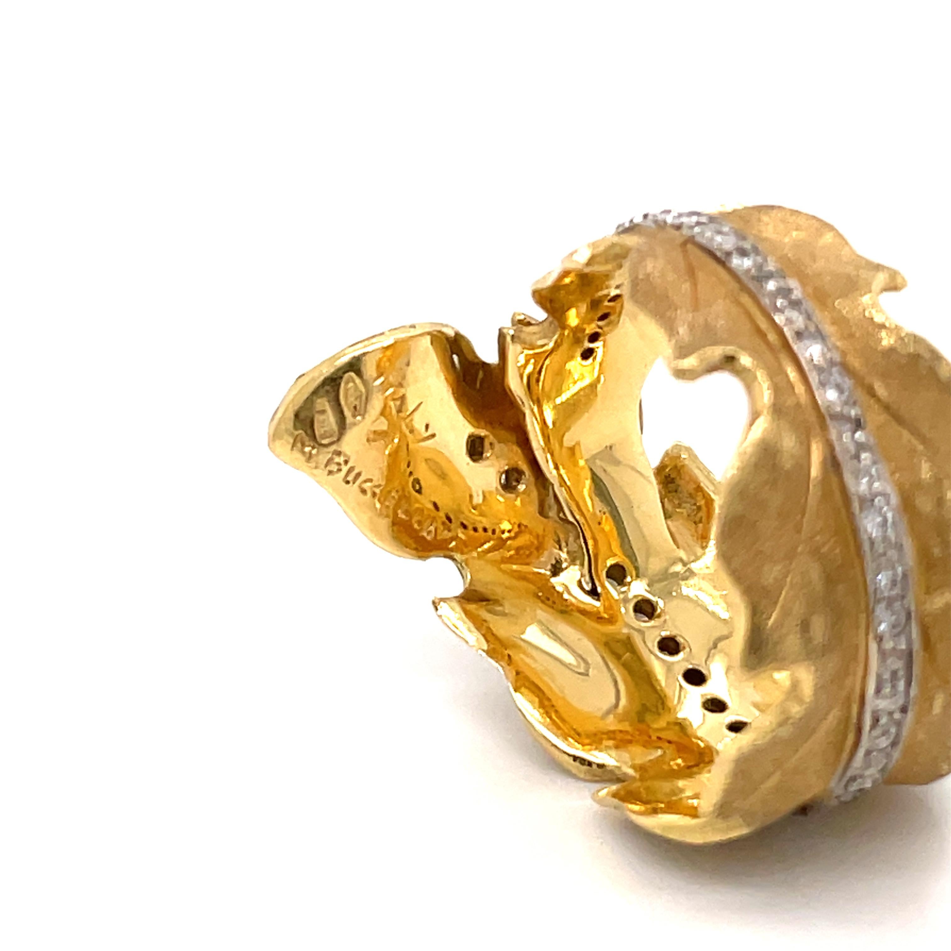 Buccellati Leaf Diamond Gold Ring 5