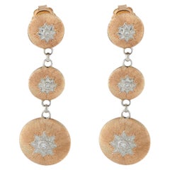 Buccellati Macri 18K Rose Gold Graduating Disc Drop Earrings BU08-070926