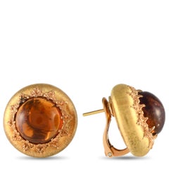 Buccellati Macri 18K Yellow Gold Amber Earrings