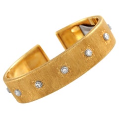 Buccellati Macri 18K Yellow Gold Diamond Cuff Bracelet BU04-012926