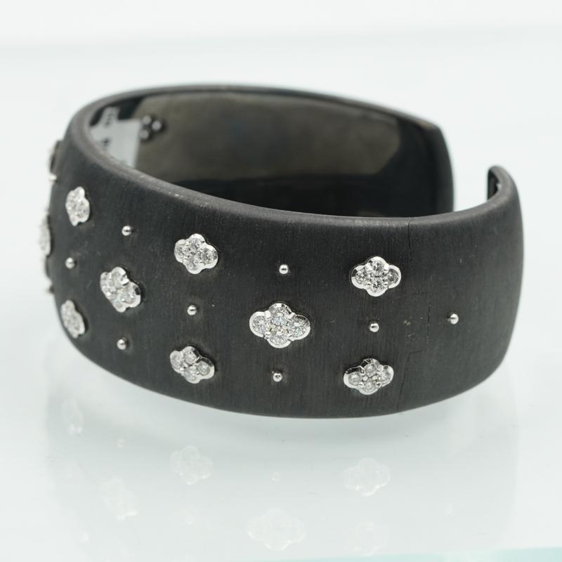 Buccellati Macri Ab Armband 18K Schwarzgold & Diamant Manschettenarmband im Zustand „Hervorragend“ in Carmel, IN