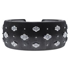 Buccellati Macri AB Bracelet manchette en or noirci et diamants