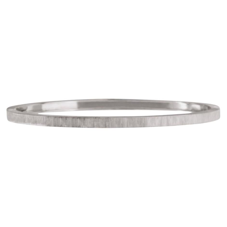 Buccellati Macri Classica 18K White‑Gold Textured Bangle (No‑Diamond)