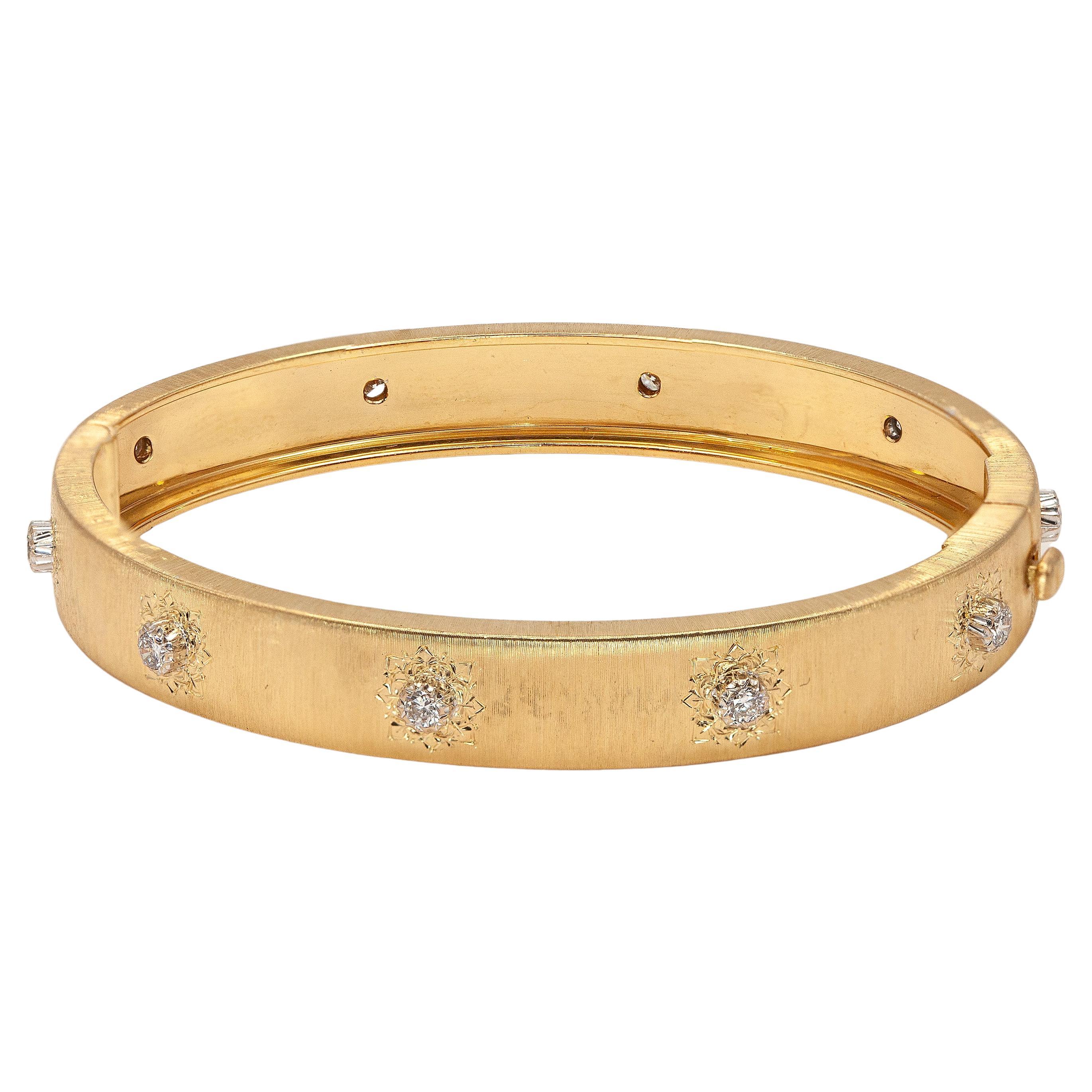 Buccellati Macri Classica Collection 18K YG Diamond Bangle