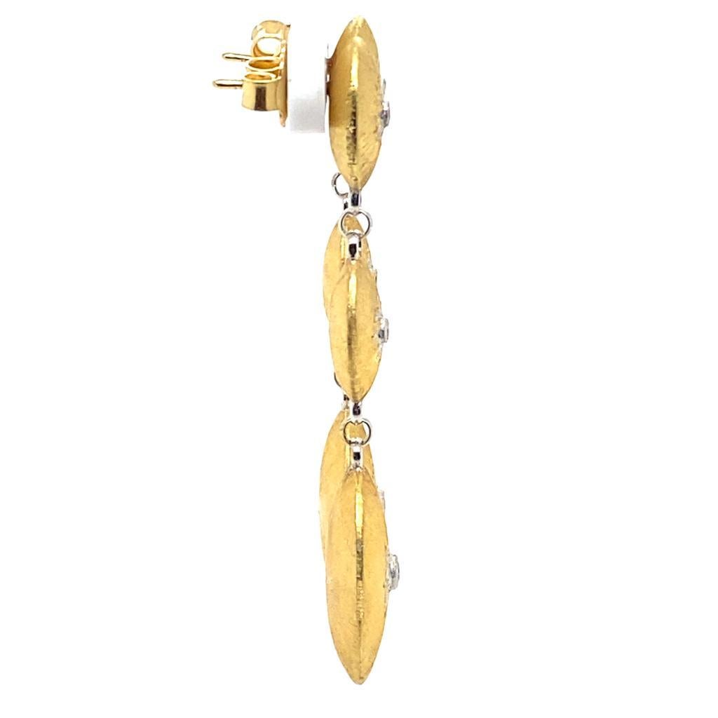Buccellati 'Macri Classica' Diamond Set 18 Karat Yellow Gold Earrings In Good Condition In London, GB