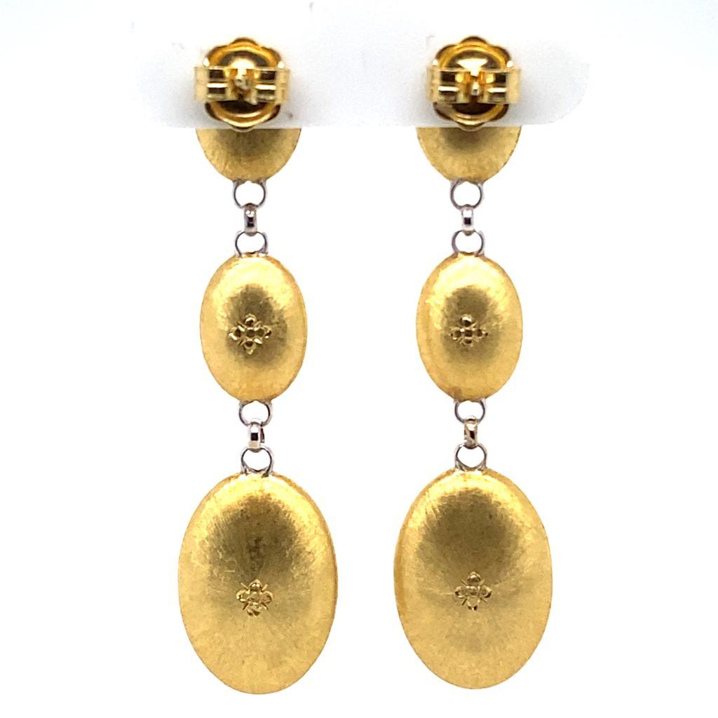 Women's Buccellati 'Macri Classica' Diamond Set 18 Karat Yellow Gold Earrings