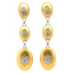 Buccellati 'Macri Classica' Diamond Set 18 Karat Yellow Gold Earrings