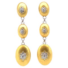 Buccellati Boucles d'oreilles Macri Classica en or jaune 18 carats serties de diamants