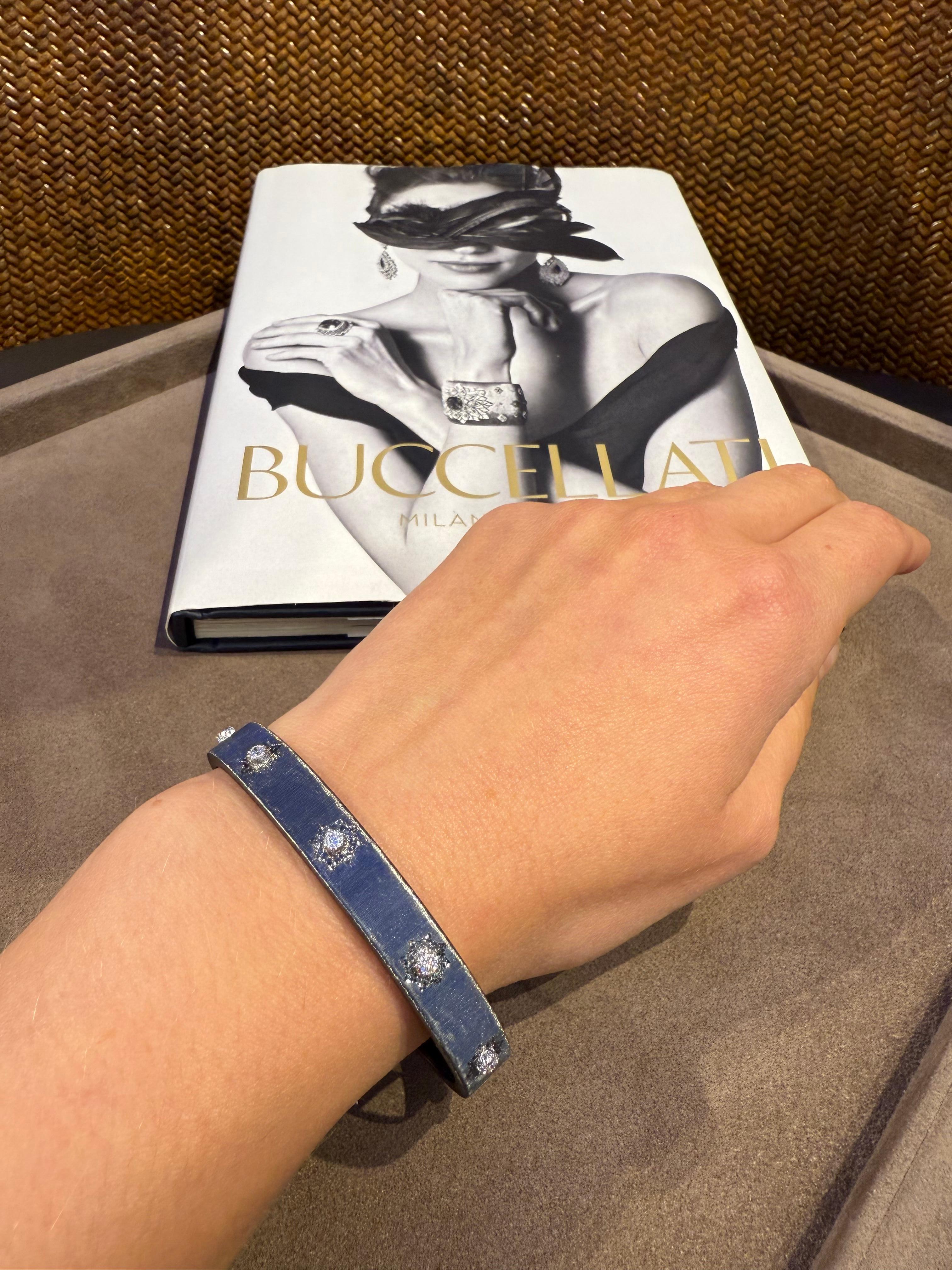 Buccellati Macri Classica Weißgoldarmband mit Diamanten, Größe 17 (Brillantschliff)