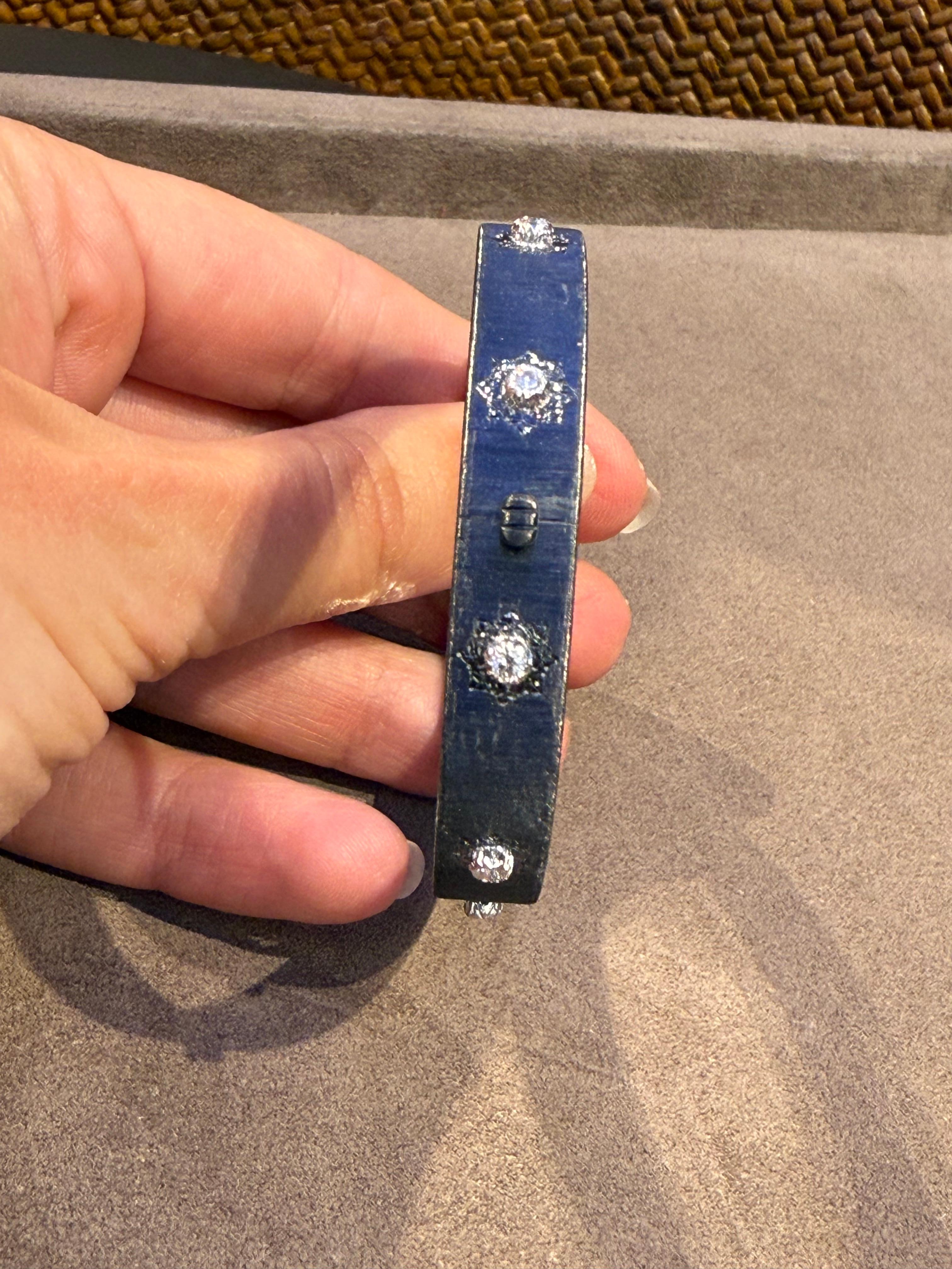 Buccellati Macri Classica Weißgoldarmband mit Diamanten, Größe 17 2