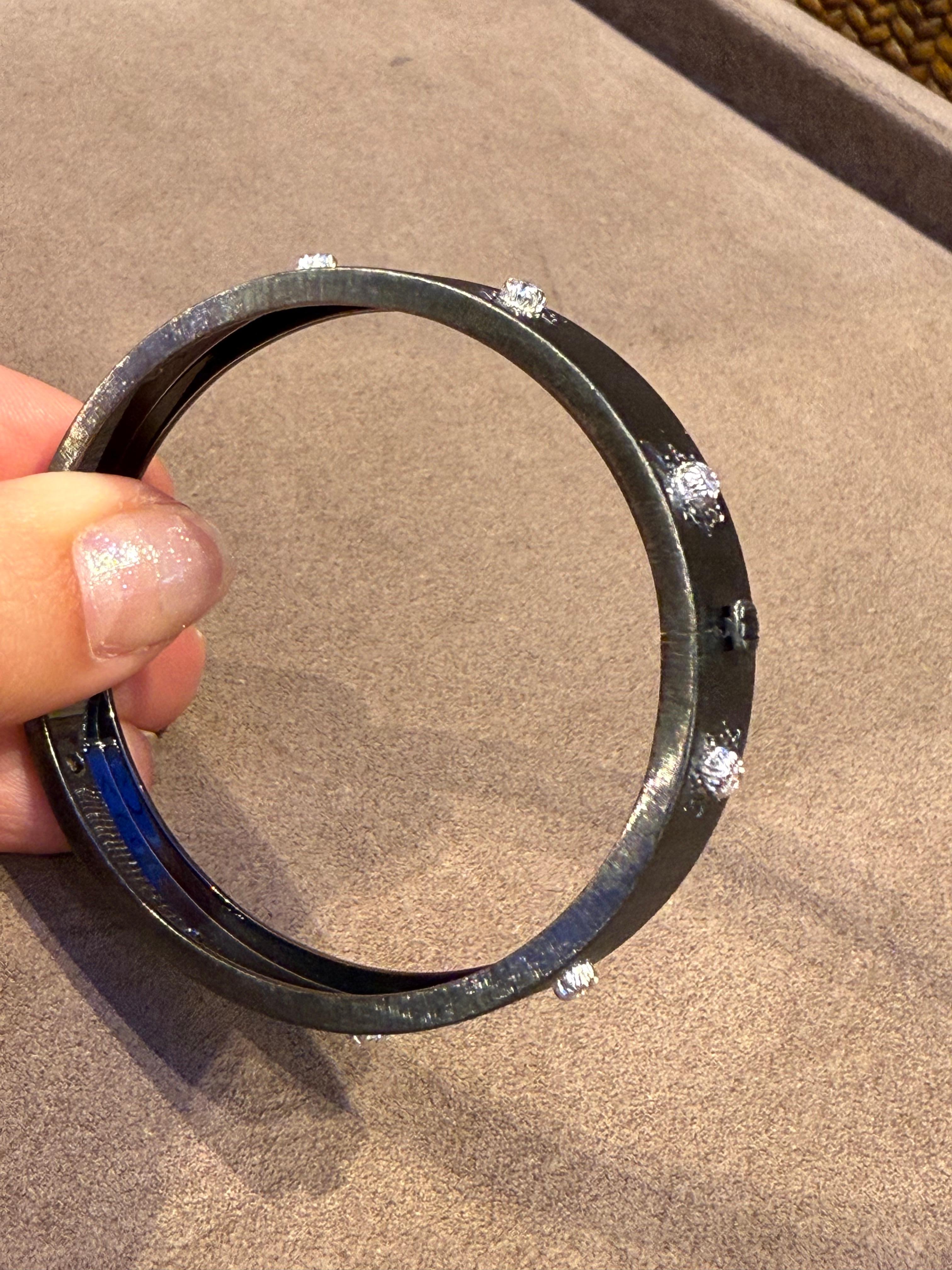 Buccellati Macri Classica Weißgoldarmband mit Diamanten, Größe 17 3