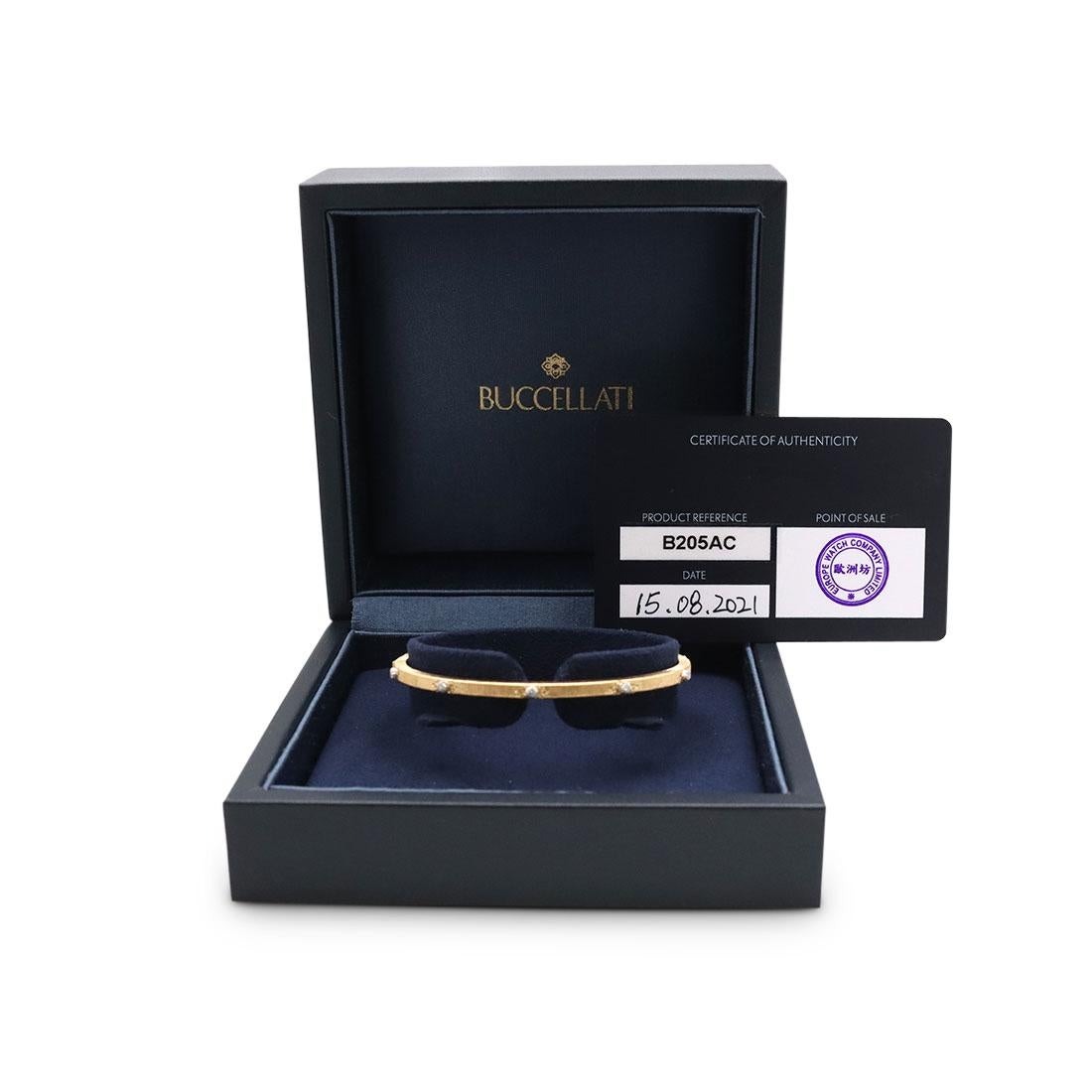 Buccellati 'Macri Classica' Yellow Gold Diamond Bracelet In Excellent Condition In New York, NY