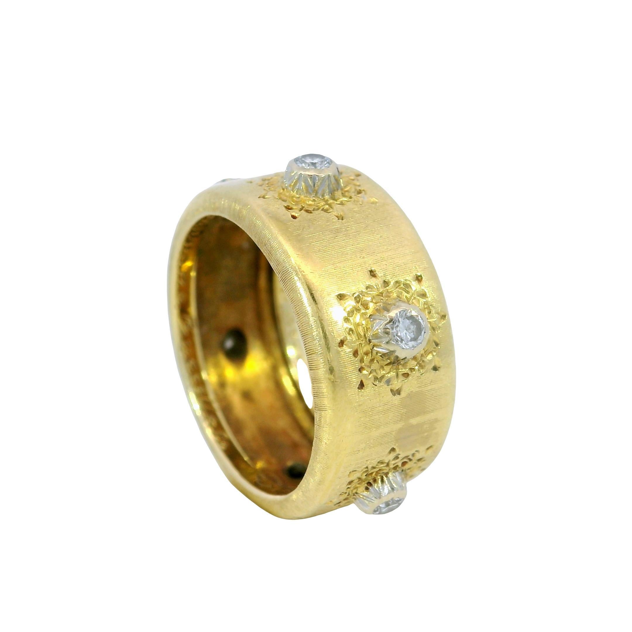 Donna Anello con diamanti Macri di Gianmaria Buccellati in oro giallo 18 carati Sz 4.5 in vendita