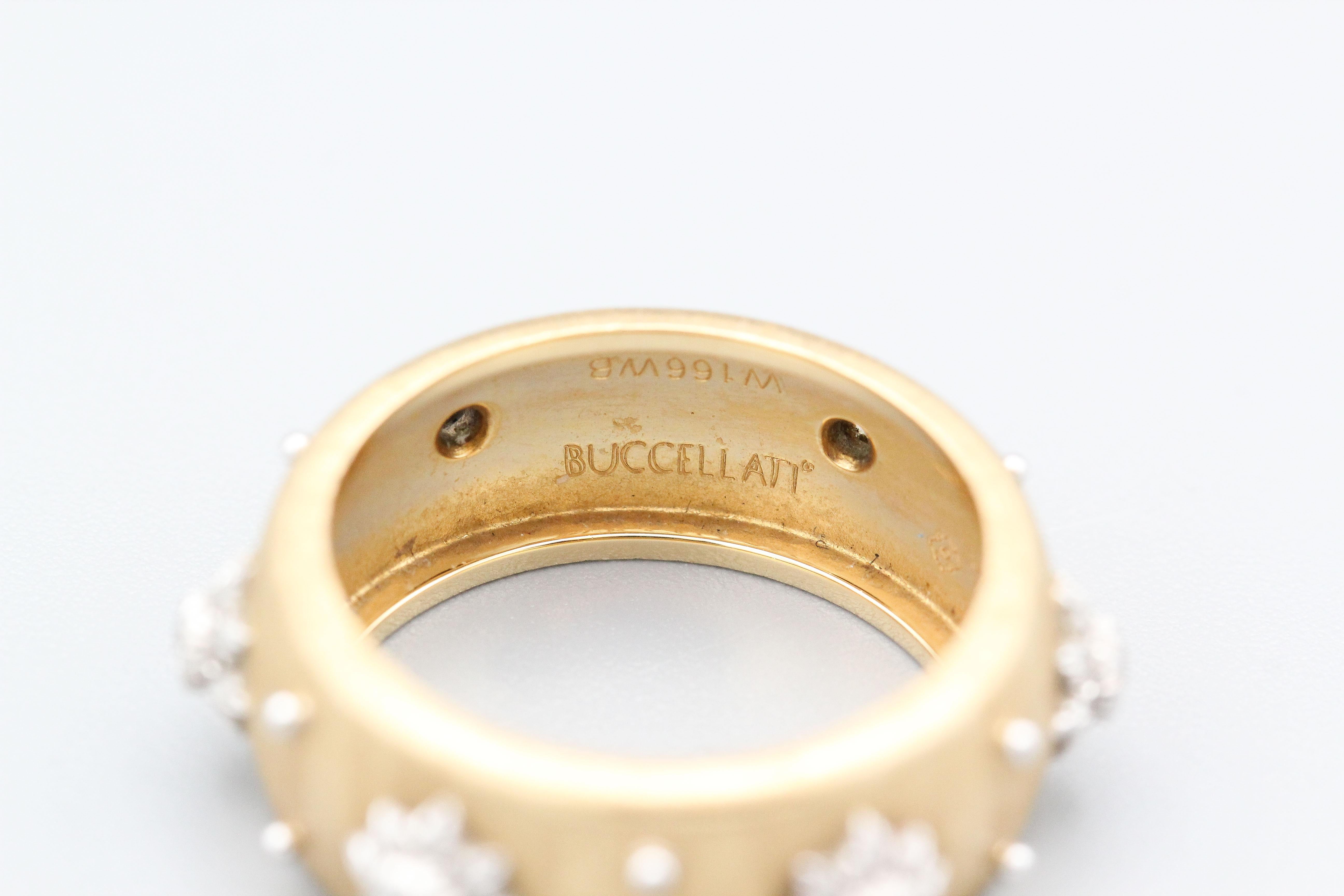 Brilliant Cut Buccellati Macri Eternelle Diamond 18k Gold Band Ring sz. 7.5