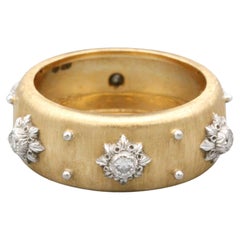 Buccellati Macri Eternelle, bague à anneau en or 18 carats avec diamants, taille 7,5