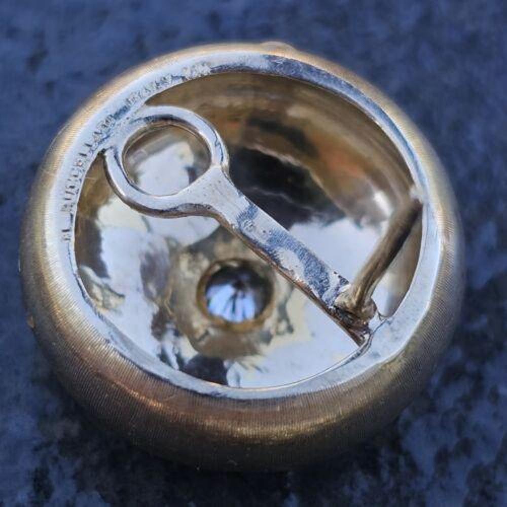 Femenino o masculino Buccellati Macri Grandes Pendientes de Diamantes de 21mm Oro Amarillo Blanco 18k Vintage en venta
