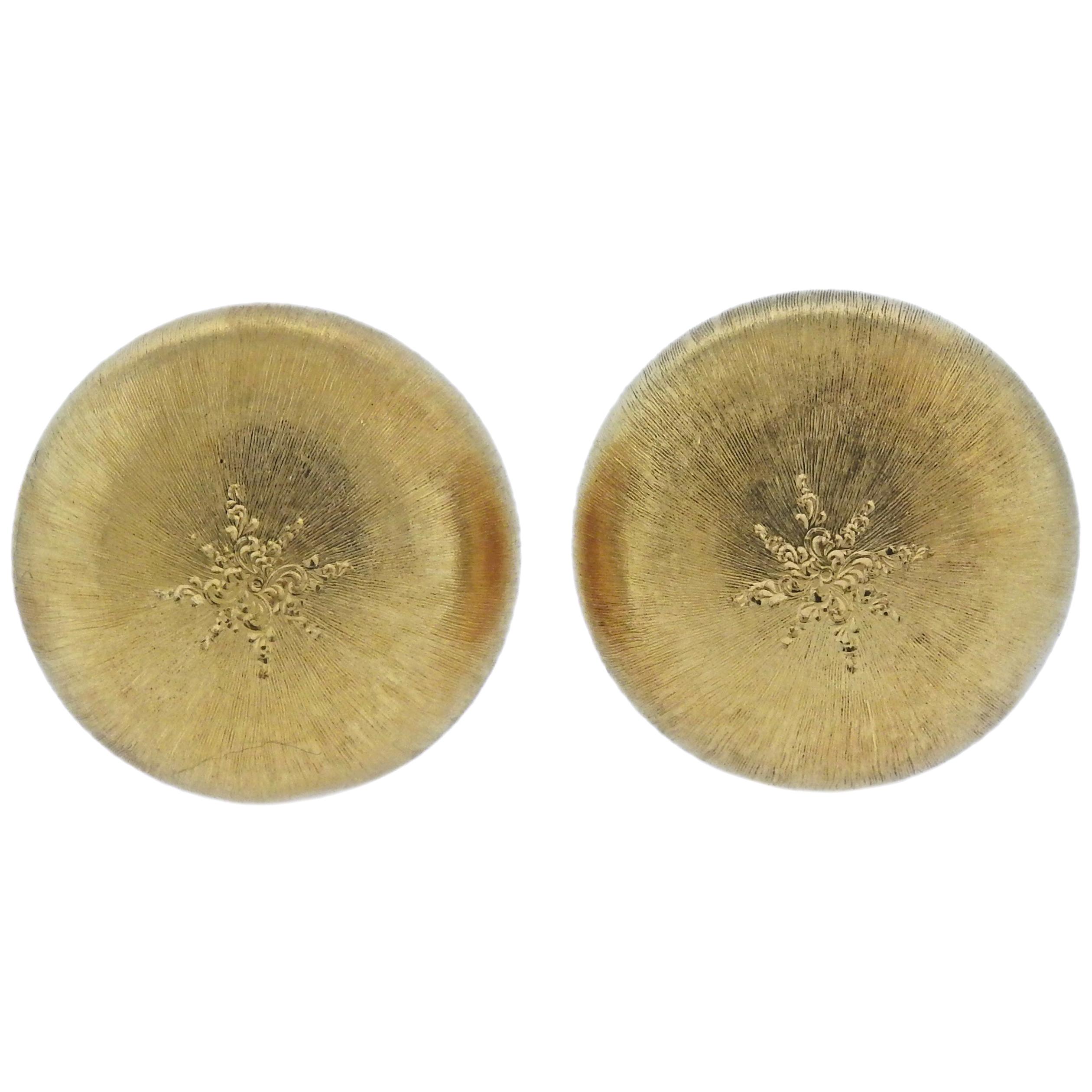 Buccellati Macri Large Gold Button Earrings