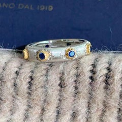 Buccellati Macri Positano Sapphire White Gold Ring, Size 48