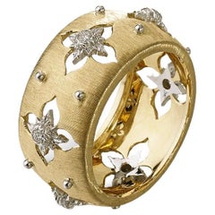 Anello Buccellati macri classico in oro giallo 18 carati con diamanti