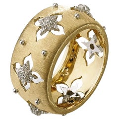 Buccellati Macri-Ring, klassische Diamanten aus 18 Karat Gelbgold