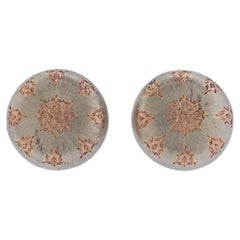 Buccellati Macri Rose White Gold Button Earrings