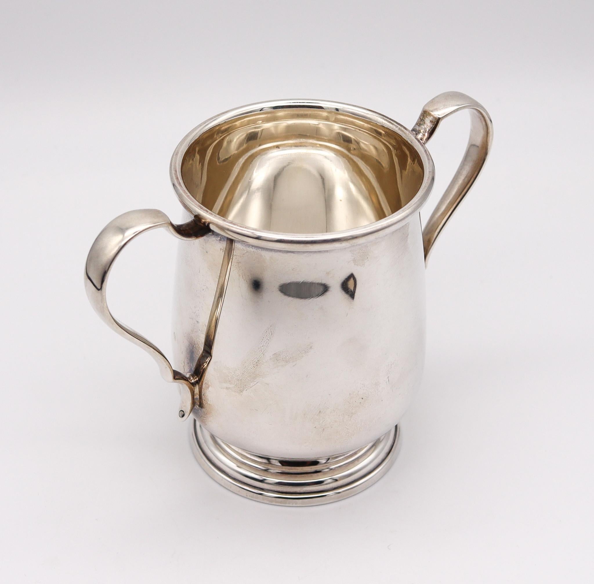 Hand-Crafted Buccellati Milano Double Handle Cup Vase In Solid .925 Sterling Silver