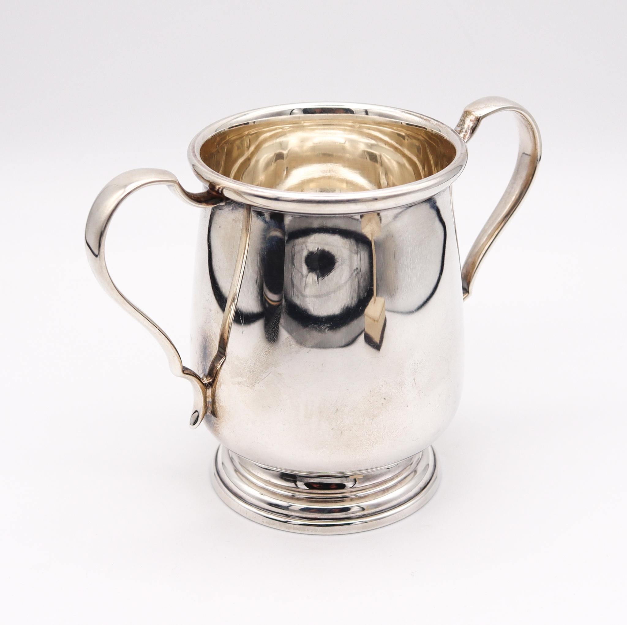 Buccellati Milano Double Handle Cup Vase In Solid .925 Sterling Silver In Excellent Condition In Miami, FL