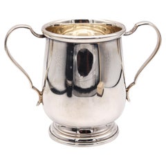 Buccellati Milano Double Handle Cup Vase In Solid .925 Sterling Silver