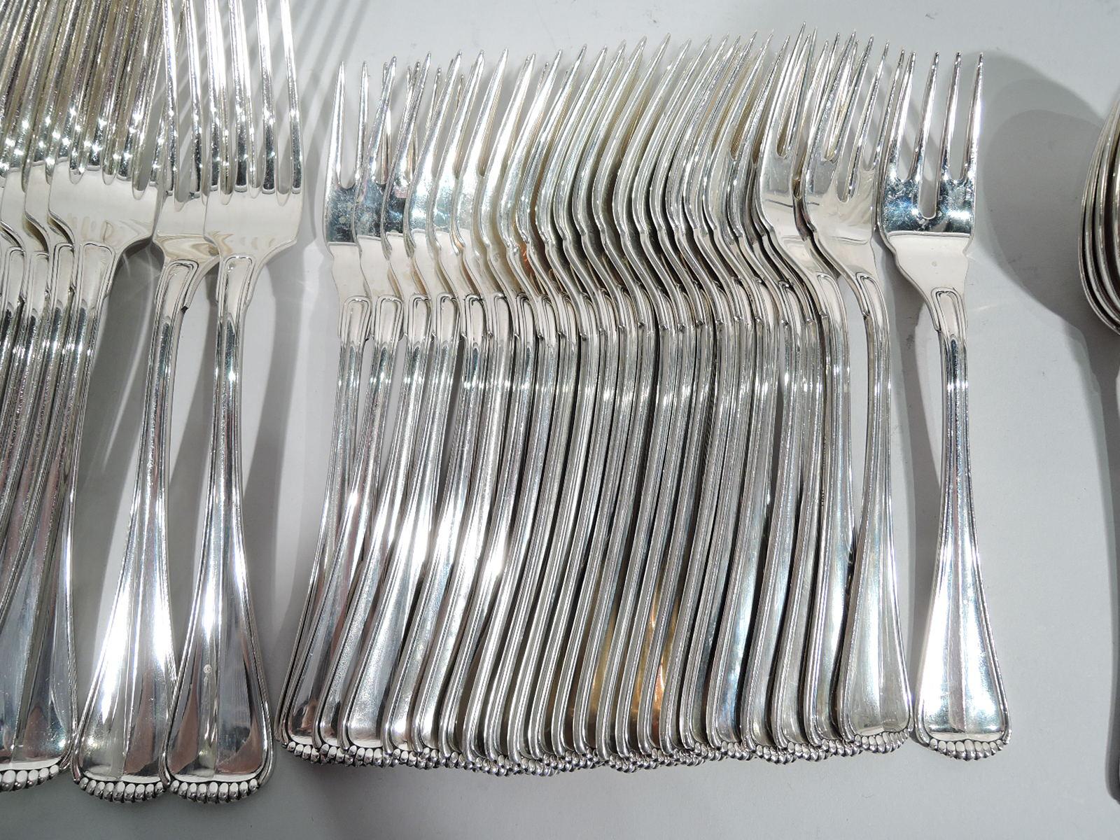 20th Century Buccellati Milano Sterling Silver Dinner Set for 24 with 120 Pieces