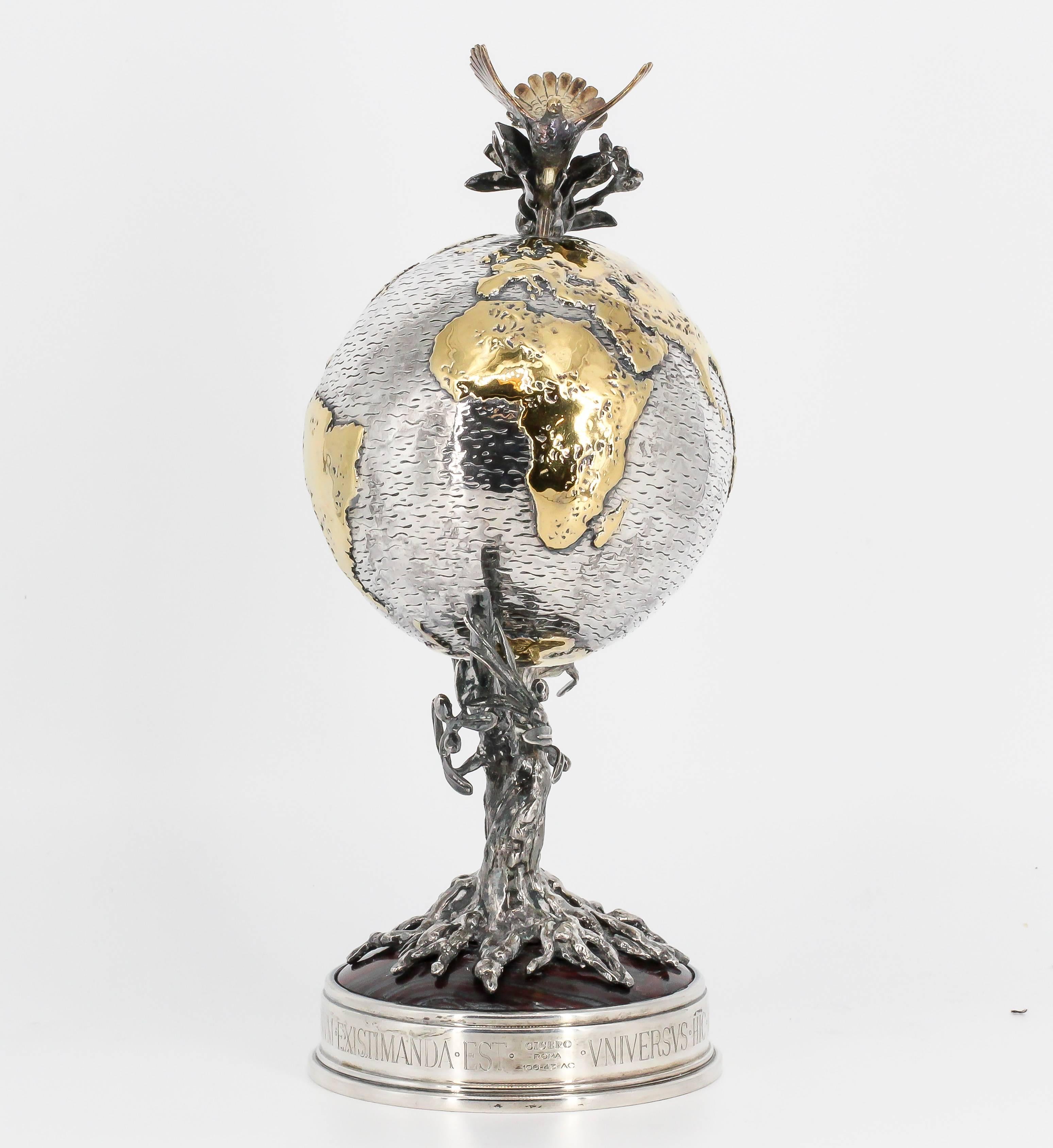 Women's or Men's Buccellati Millenium Globe Sterling Silver Tiger's Eye Limited Edition Globe
