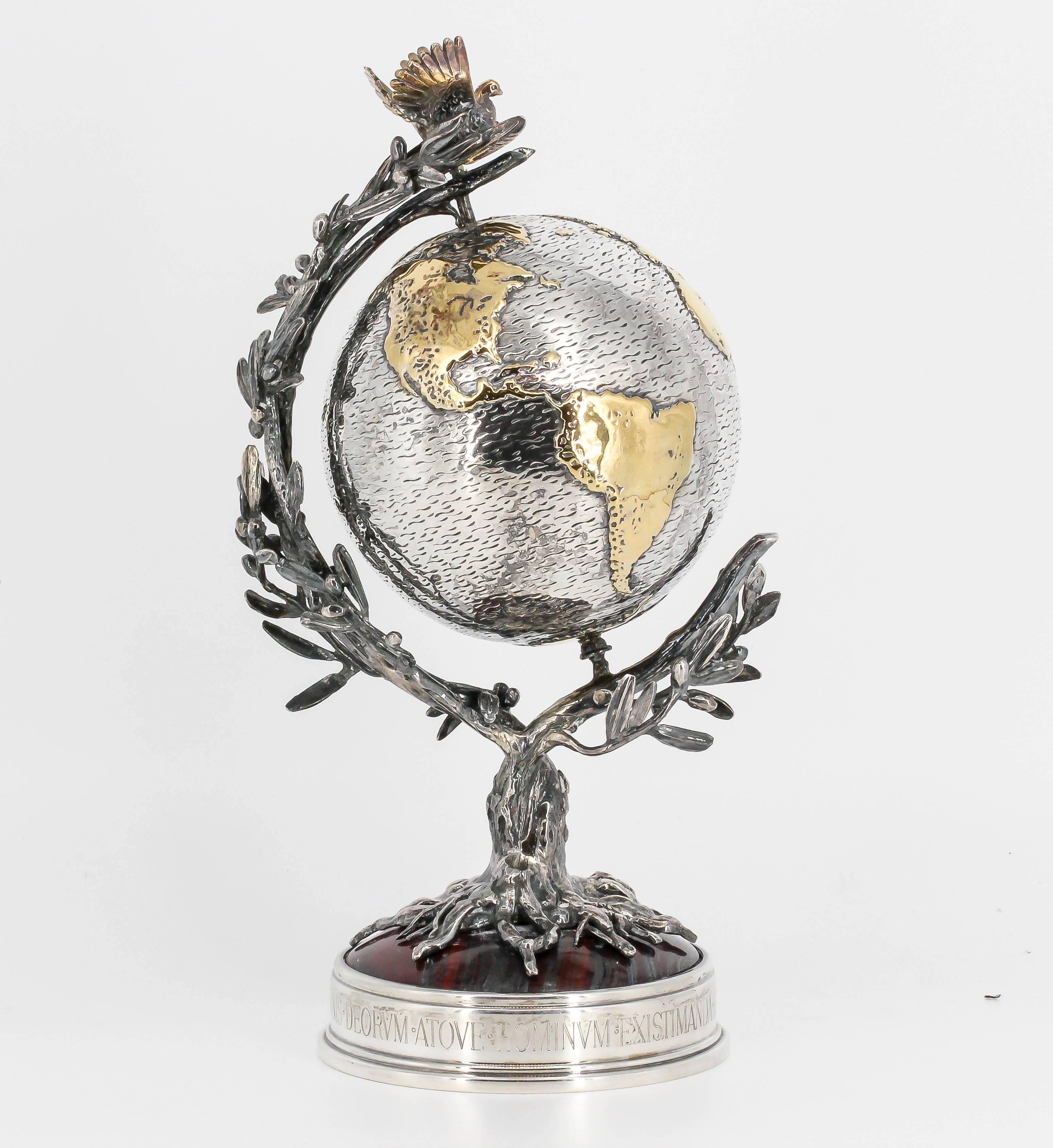 Buccellati Millenium Globe Sterling Silver Tiger's Eye Limited Edition Globe 1