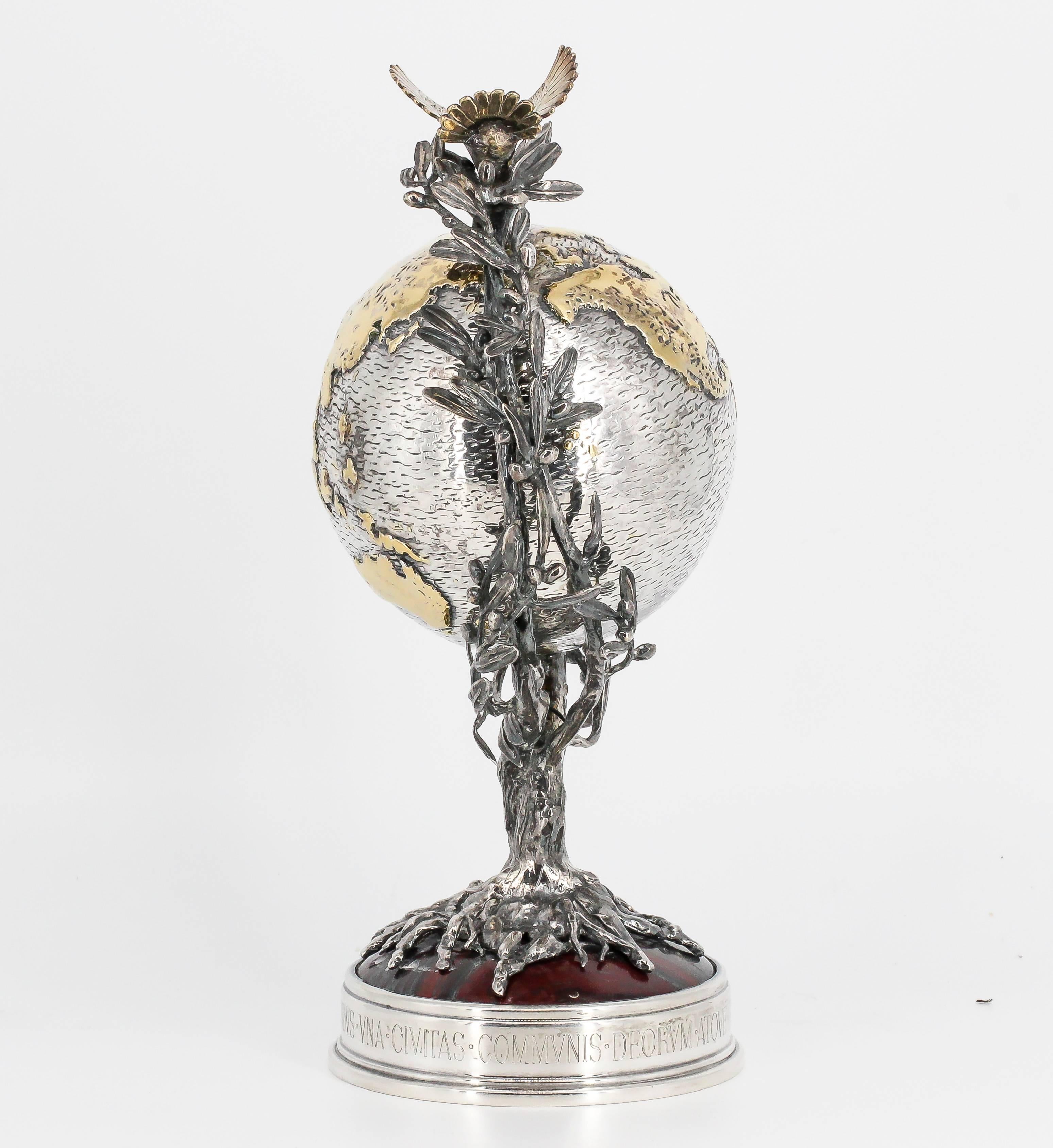 Buccellati Millenium Globe Sterling Silver Tiger's Eye Limited Edition Globe 2