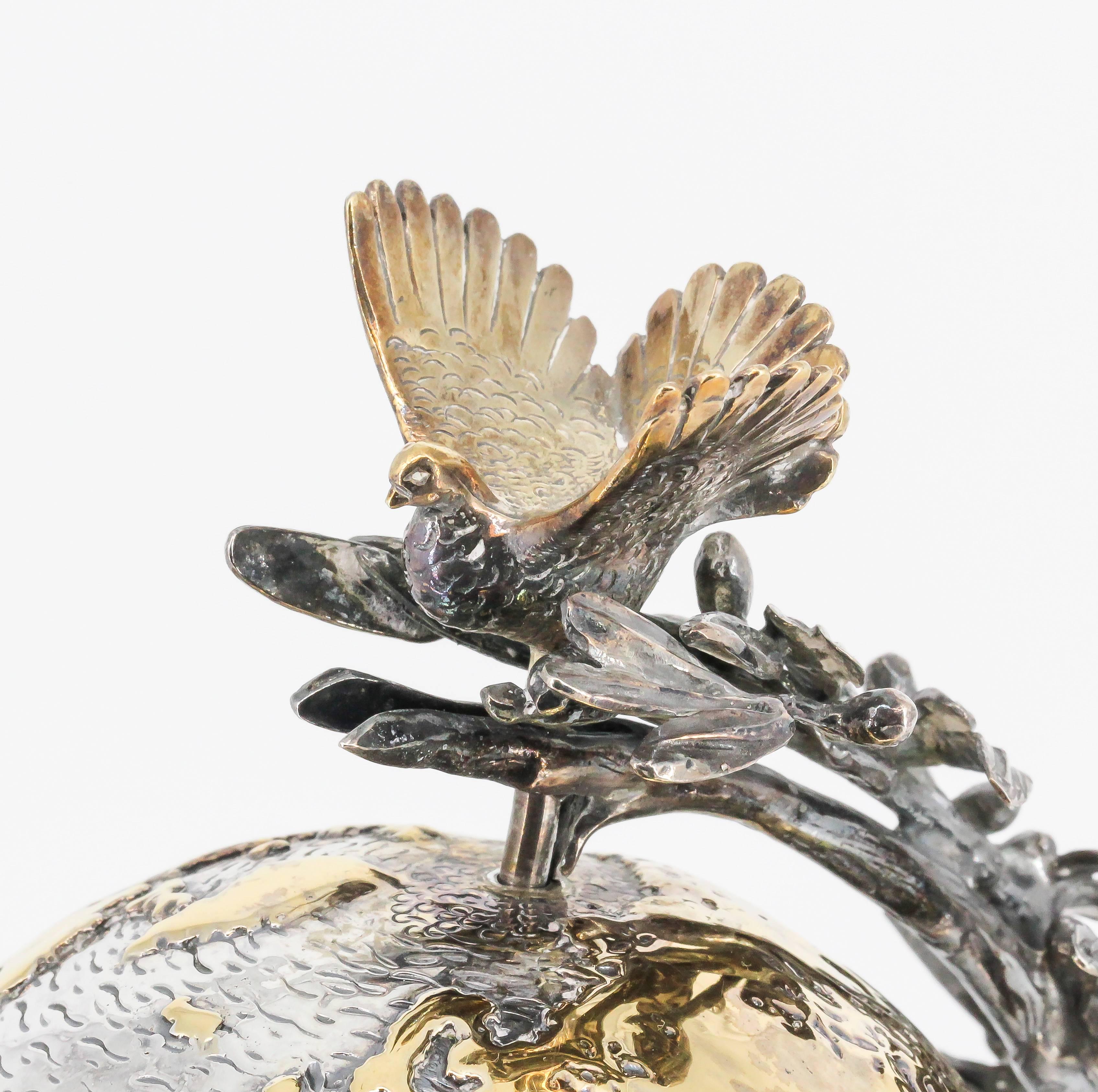 Buccellati Millenium Globe Sterling Silver Tiger's Eye Limited Edition Globe 4