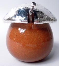 Buccellati Modern Sterling Silver & Murano Glass Mushroom Jam Pot