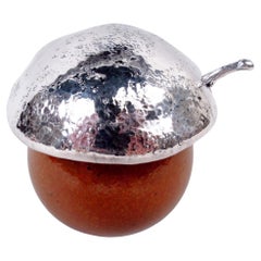 Buccellati Modern Sterling Silver & Murano Glass Mushroom Jam Pot