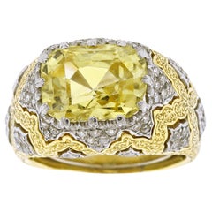 Buccellati Natural Yellow Sapphire and Diamond Ring