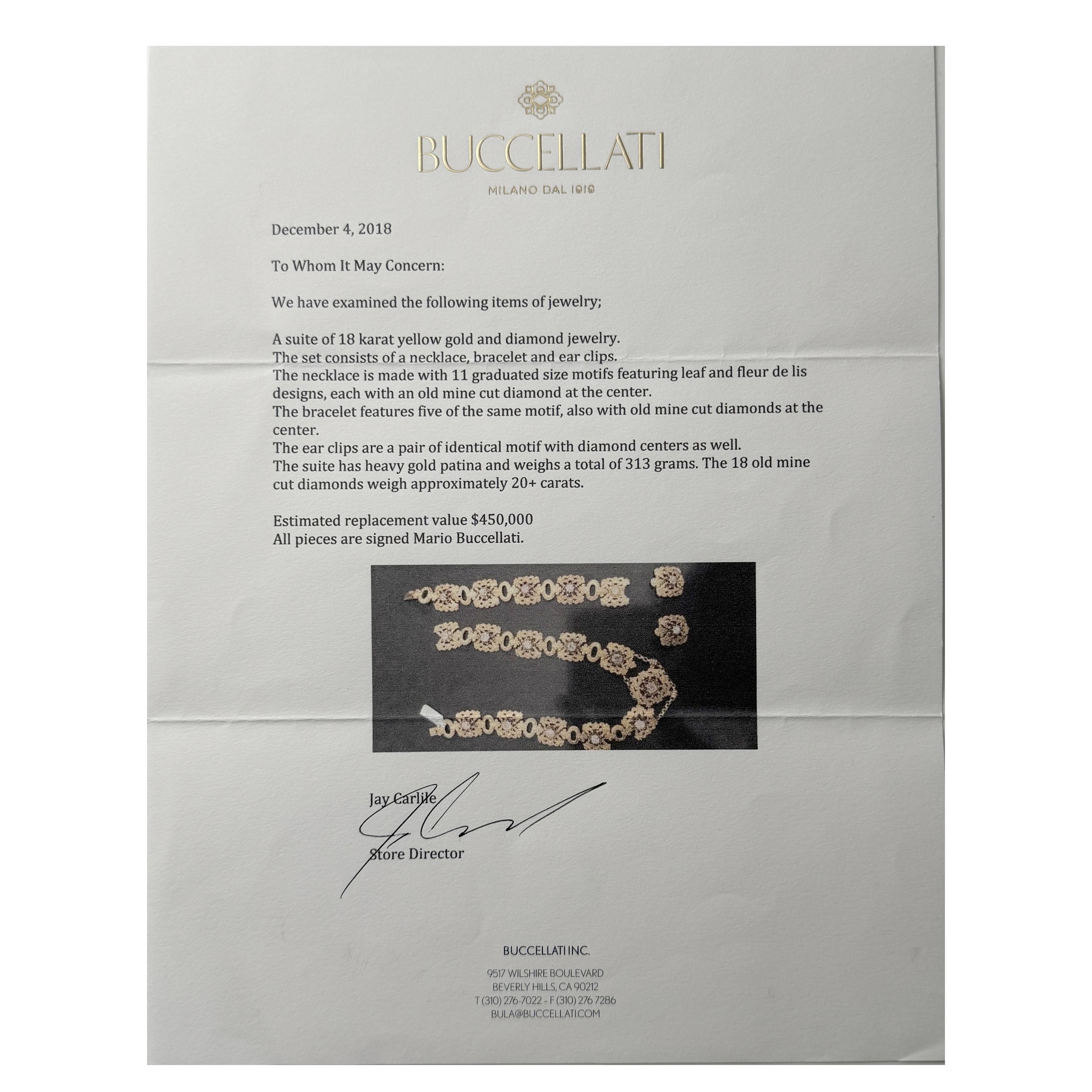 Buccellati Suite Created by Mario Buccellati Himself, $450k Official Evaluation  For Sale 10