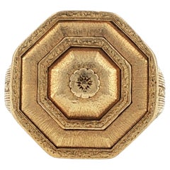 Buccellati Octagonal 18 Karat Yellow Gold Vintage Ring 1980's