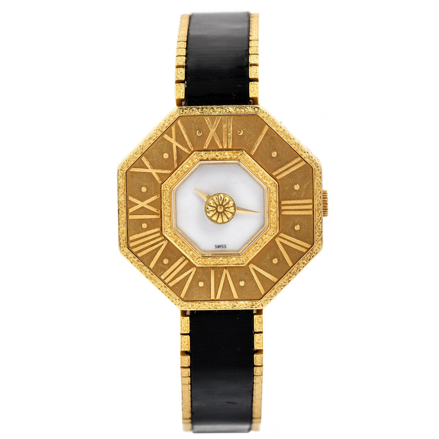 Buccellati is the most exclusive luxury jewelry brand with one-of-a-kind jewelry creations. This Oktachron masterpiece is an example of this perfection.

The exquisite limited edition gold watch is finely crafted in 18k yellow gold with a gold
